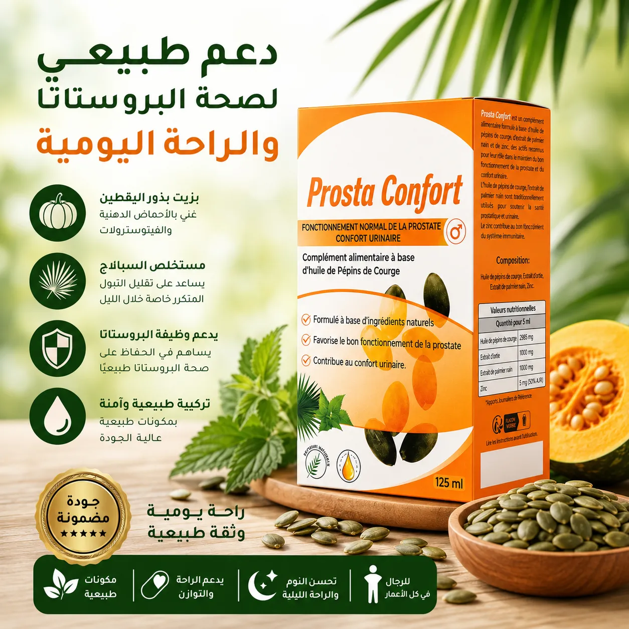 Prosta Confort - راحة يومية وثقة مستعادة | الحل الطبيعي لصحة البروستاتا